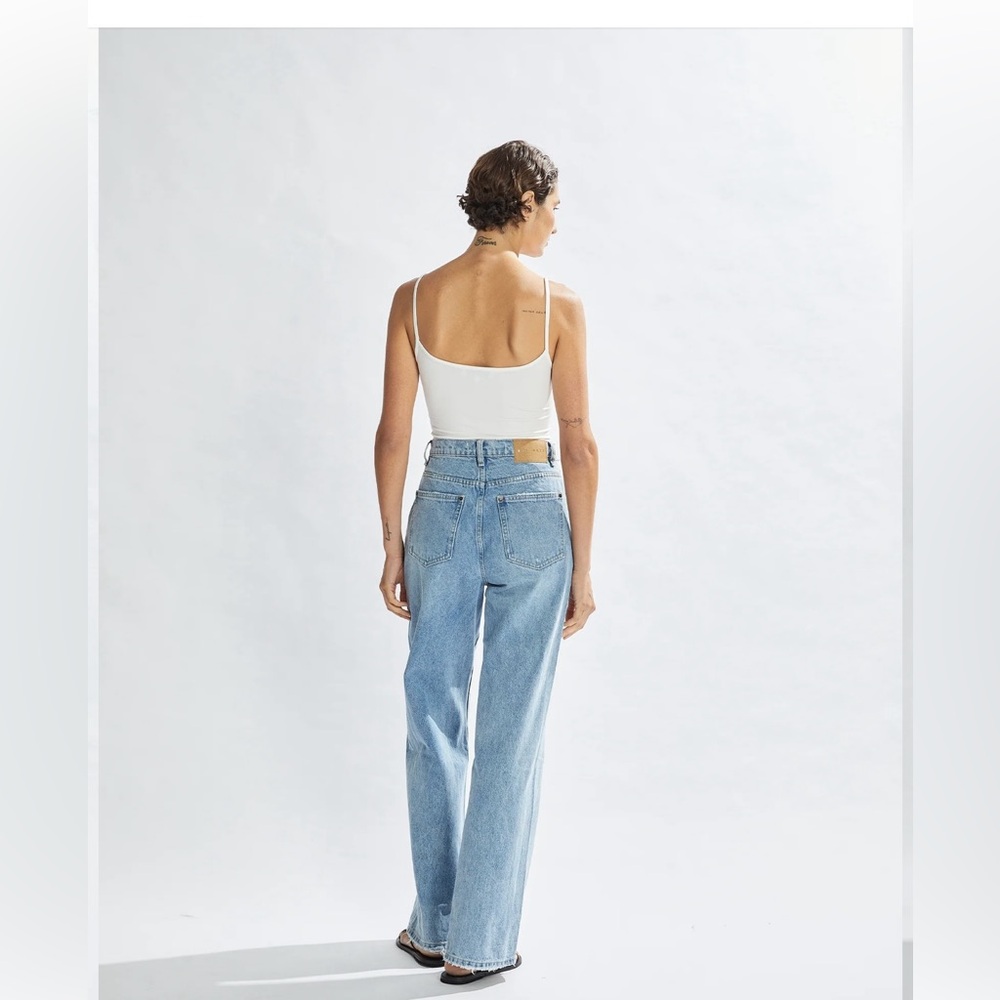 Women's Light Blue Wide Leg Jeans - Picture 2 of 6